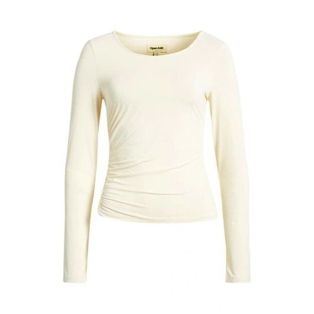 Other Open Edit Ruched Side Long Sleeve Top in Ivory Dove, Sz. S Size S / US 4 / IT 40 - 2 Thumbnail
