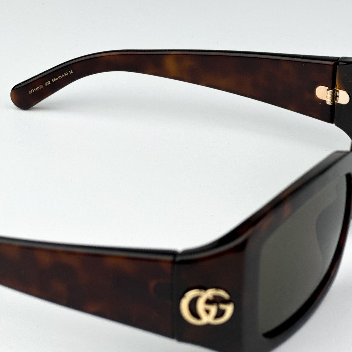 Gucci NEW Gucci GG1403S 002 Brown Unisex Rectangle Sunglasses Size ONE SIZE - 7 Thumbnail