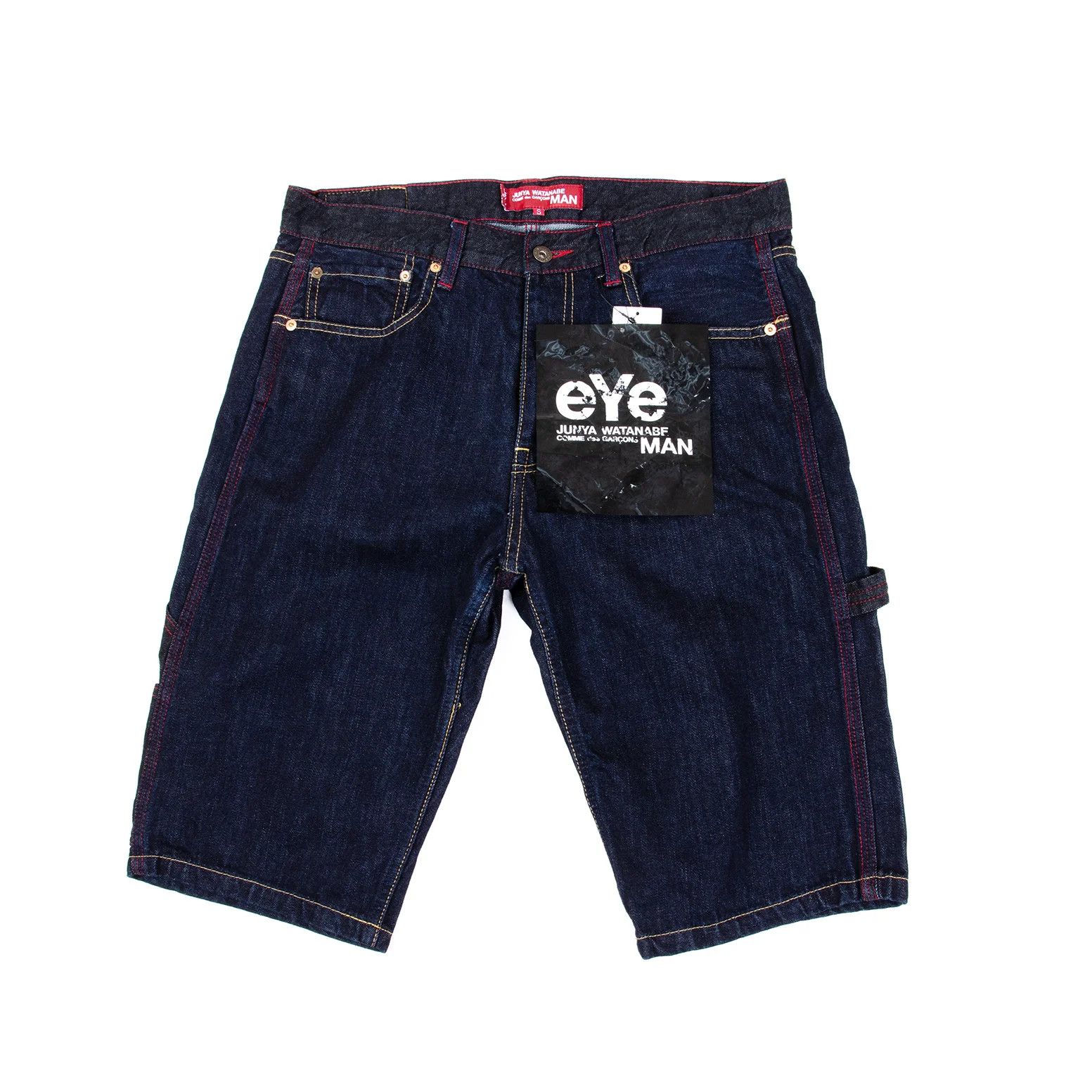 Junya Watanabe Color-Blocked Indigo Denim Short Painter Pants Size US 30 / EU 46 - 1 Thumbnail
