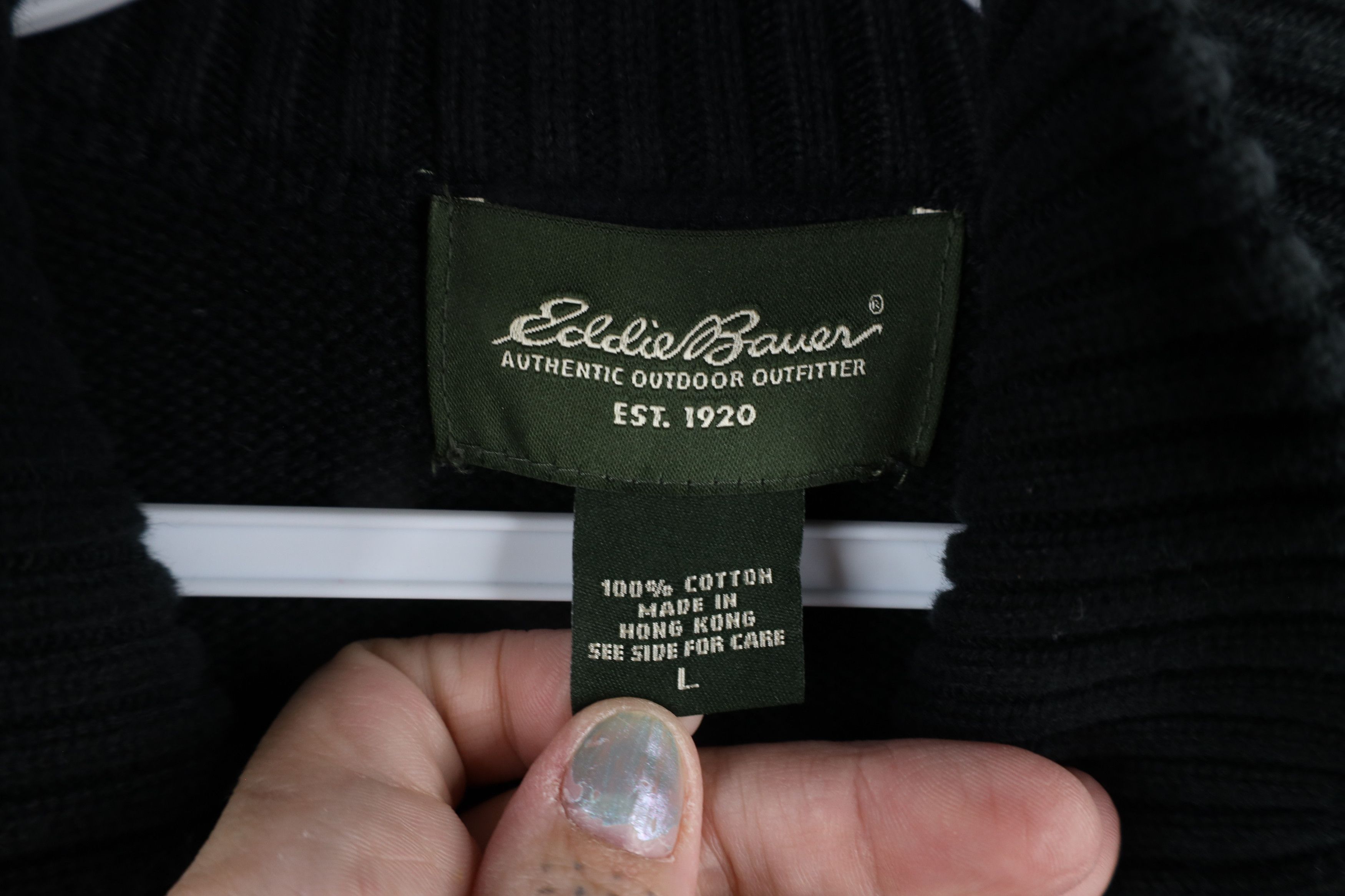Eddie Bauer Vintage Eddie Bauer Knit Half Zip Pullover Sweater Black Size US L / EU 52-54 / 3 - 6 Thumbnail