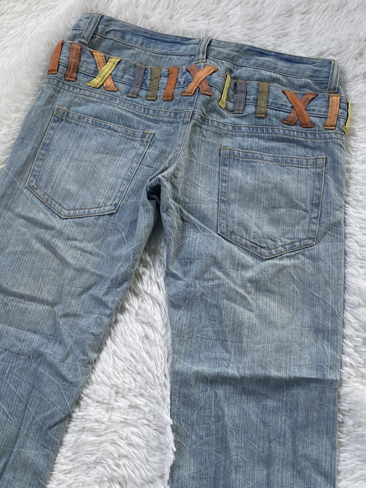Japanese Brand 🔥BINDING NOW🔥Original Jeans Patches Double Waist Denim Size US 33 - 9 Thumbnail