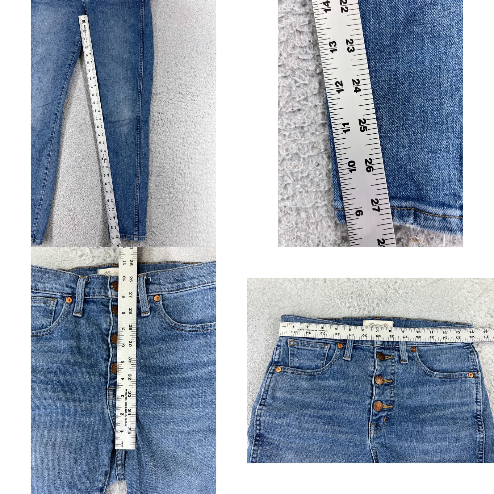 Madewell Madewell Jeans Womens 27 Blue Denim High Rise Skinny Leg Cotton 27x27 Jeans Women's 27 Blue 10" Rise Size 27" / US 4 / IT 40 - 8 Thumbnail