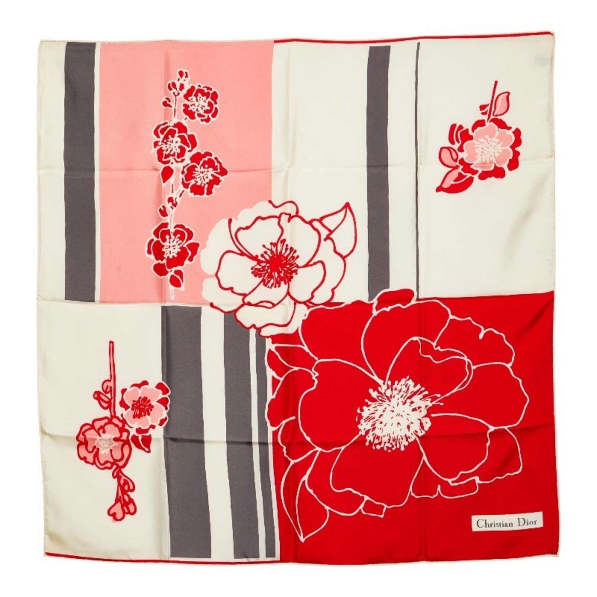 Dior Christian Dior Dior scarf muffler red silk women's Size ONE SIZE - 1 Thumbnail