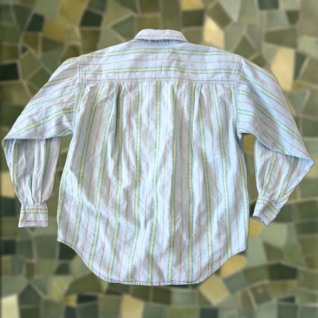 Liz Claiborne VINTAGE Liz Claiborne Wear Cotton Blue Stripe Button-Down Long Sleeve Shirt PS Size S / US 4 / IT 40 - 1 Thumbnail
