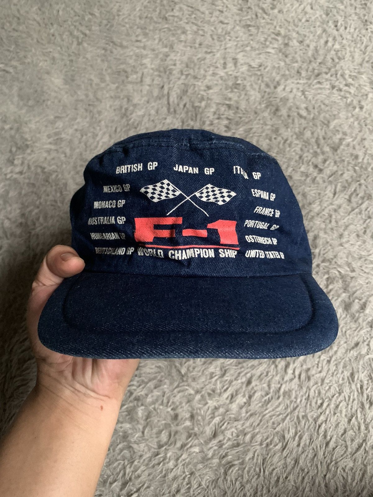 Gear for Sports Vintage F1 Formula 1 Grand Pix World Champion Ship Denim Cap Size ONE SIZE - 1 Thumbnail