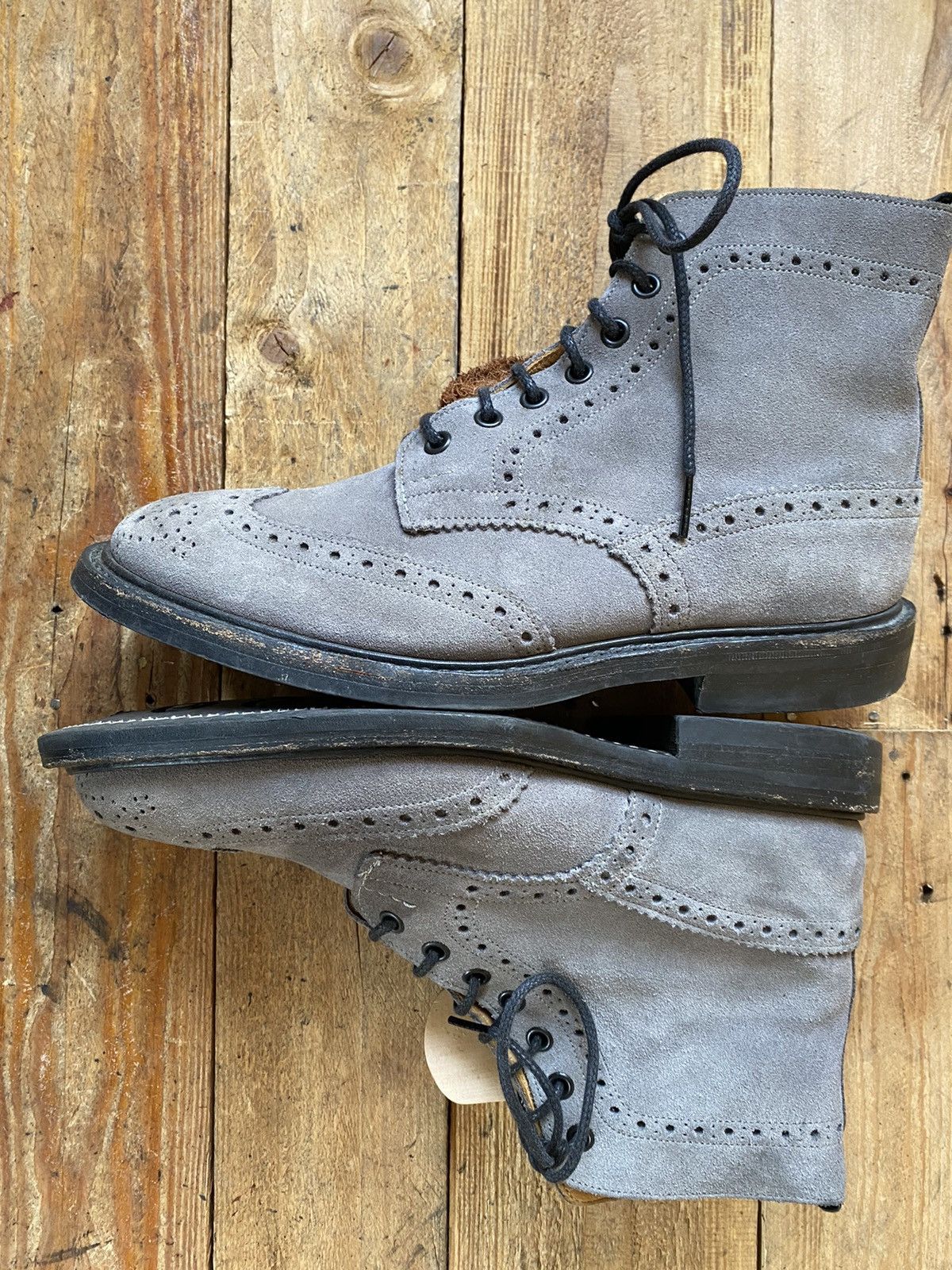 Tricker's Trickers Stow Country dress suede wingtip brouges sz 7.5 Size US 8.5 / EU 41-42 - 15 Thumbnail