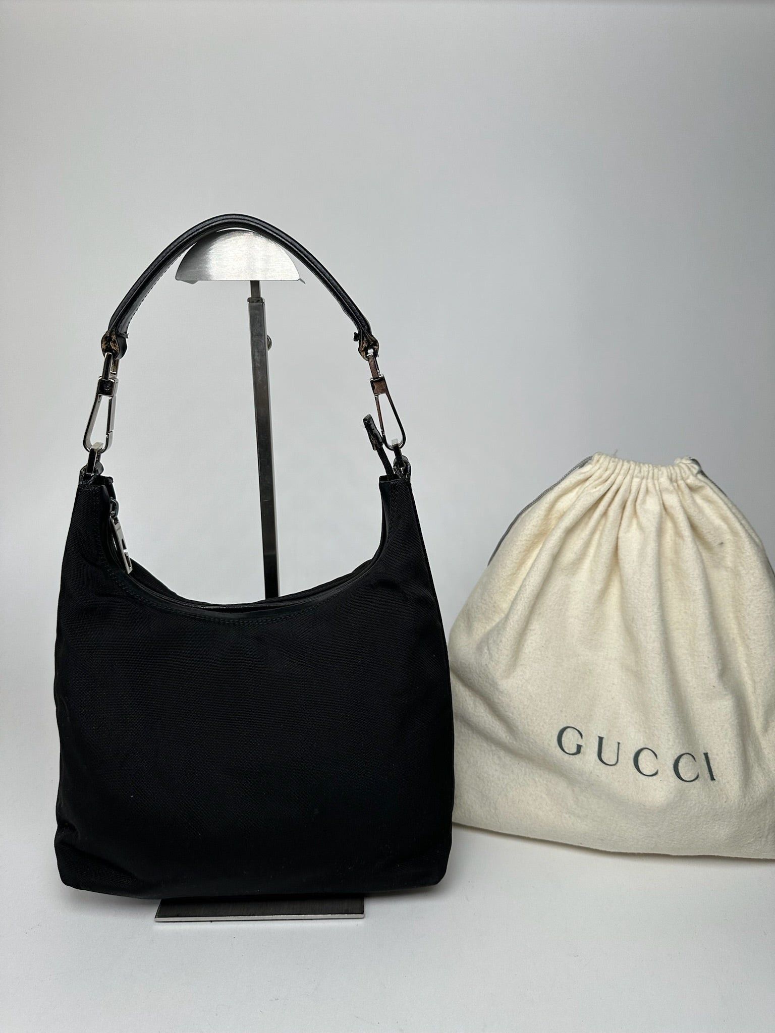 Gucci Vintage Canvas Leather Bag Black Size ONE SIZE - 1 Thumbnail
