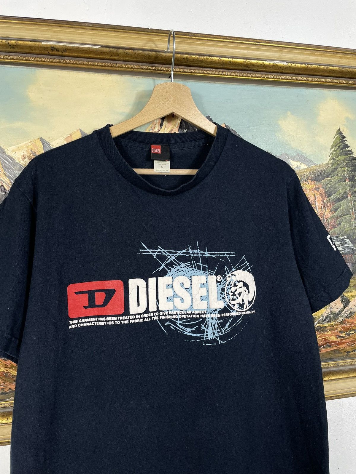 Diesel Diesel Vintage Y2k Navy Tee Avant Garde Cyber Opium Swag Size US M / EU 48-50 / 2 - 4 Thumbnail