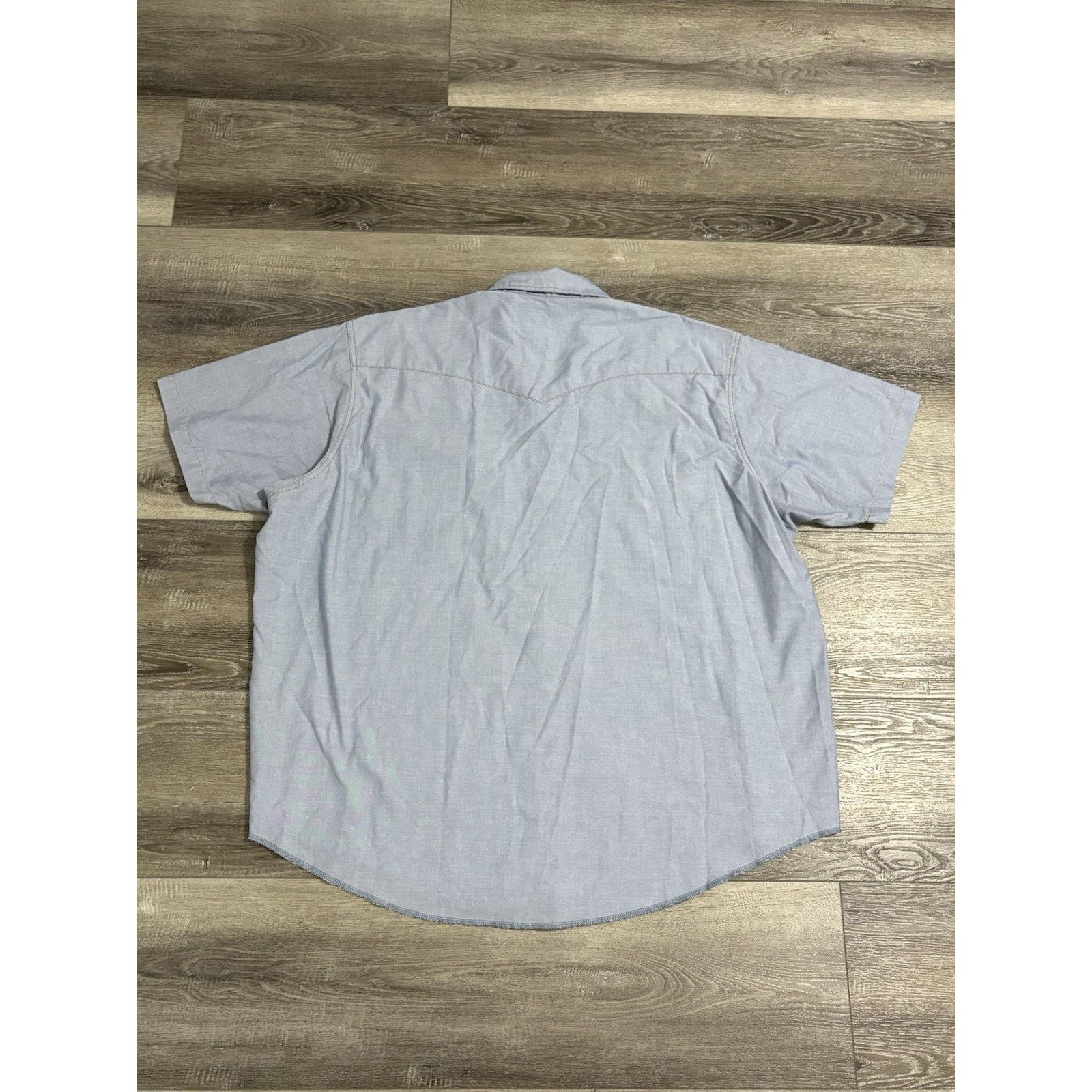 Wrangler Vintage Wrangler BlueShort Sleeve Pearl Snap Shirt - Men 3XL Size US XXL / EU 58 / 5 - 7 Thumbnail
