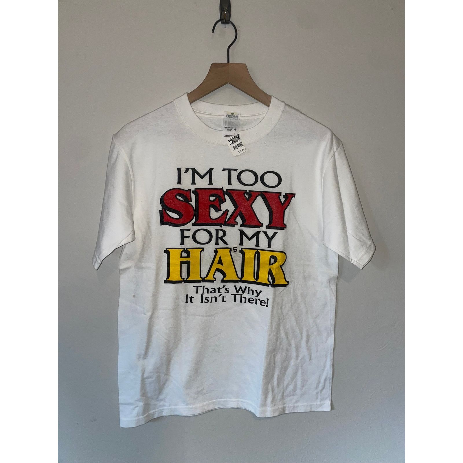 Anvil Y2K I'm Too Sexy For My Hair Bald Humor Joke Shirt 2000s S Size US S / EU 44-46 / 1 - 1 Thumbnail