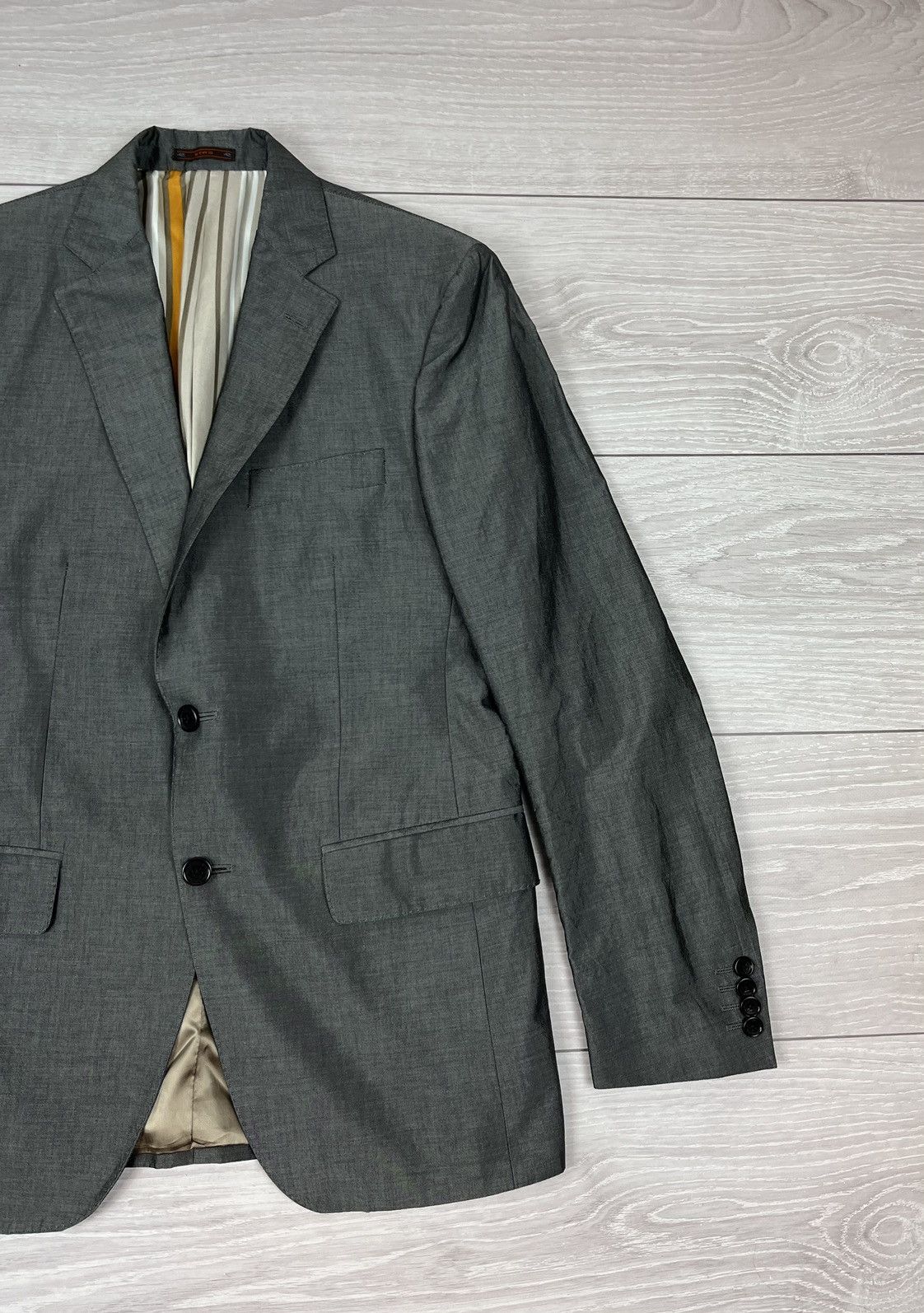Etro Etro Milano Grey Cotton Two Buttons Blazer Jacket 48 size Size 44R - 4 Thumbnail