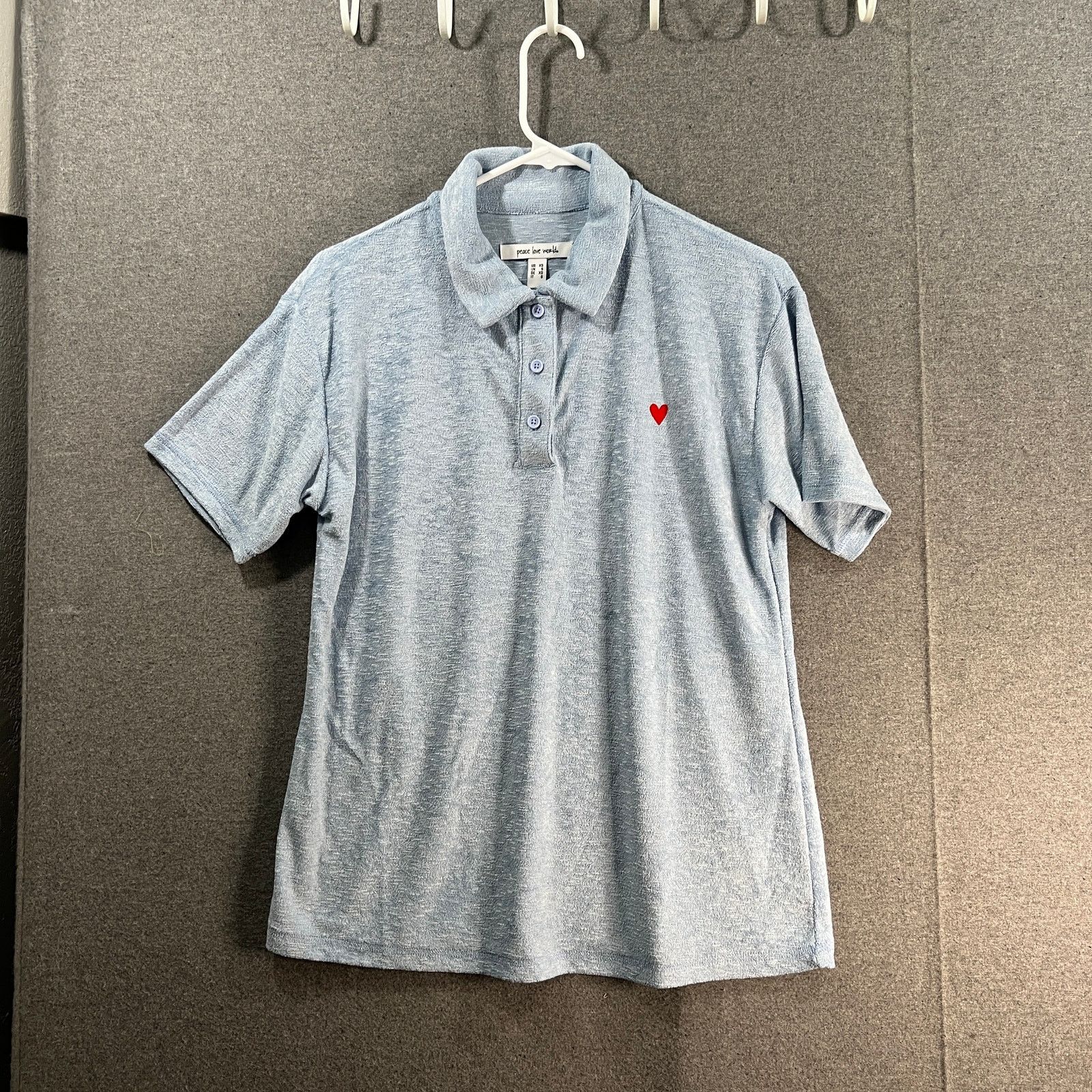 Other Peace Love World Terry Cloth Polo Shirt Serenity Size XS / US 0-2 / IT 36-38 - 1 Thumbnail
