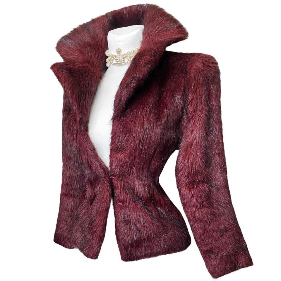 Vintage Vintage cherry punk faux fur coat 90s 00s Size S / US 4 / IT 40 - 1 Thumbnail