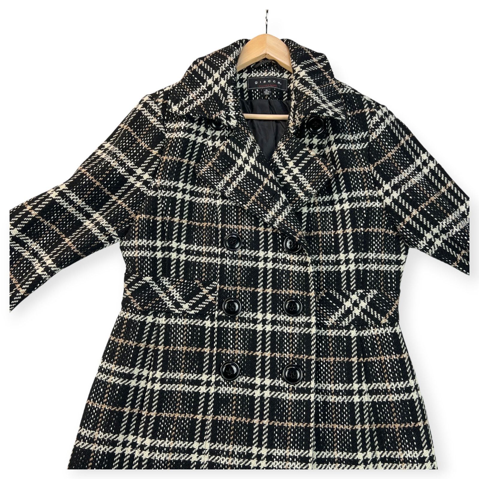 Other Giacca Womens Peacoat Tweed Prince of Wales Plaid Jacket XL Size XL / US 12-14 / IT 48-50 - 3 Thumbnail