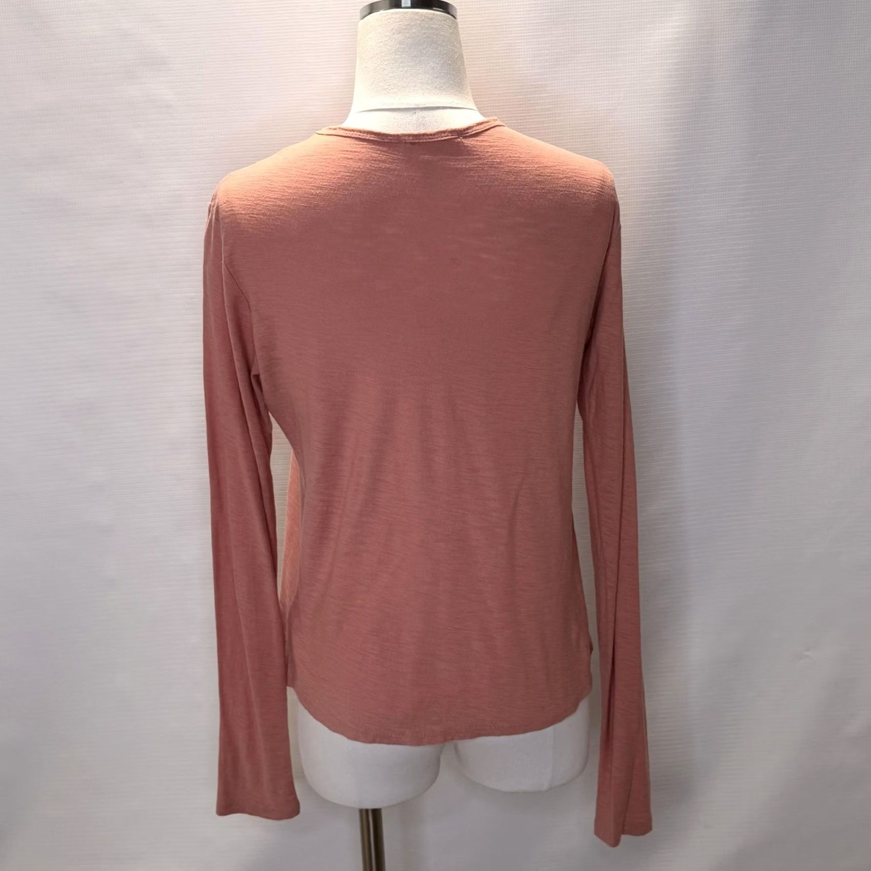 James Perse James Perse Shirt Womens 1 Pink Long Sleeve Scoop Neck Cotton Modal Top Size XS / US 0-2 / IT 36-38 - 3 Thumbnail
