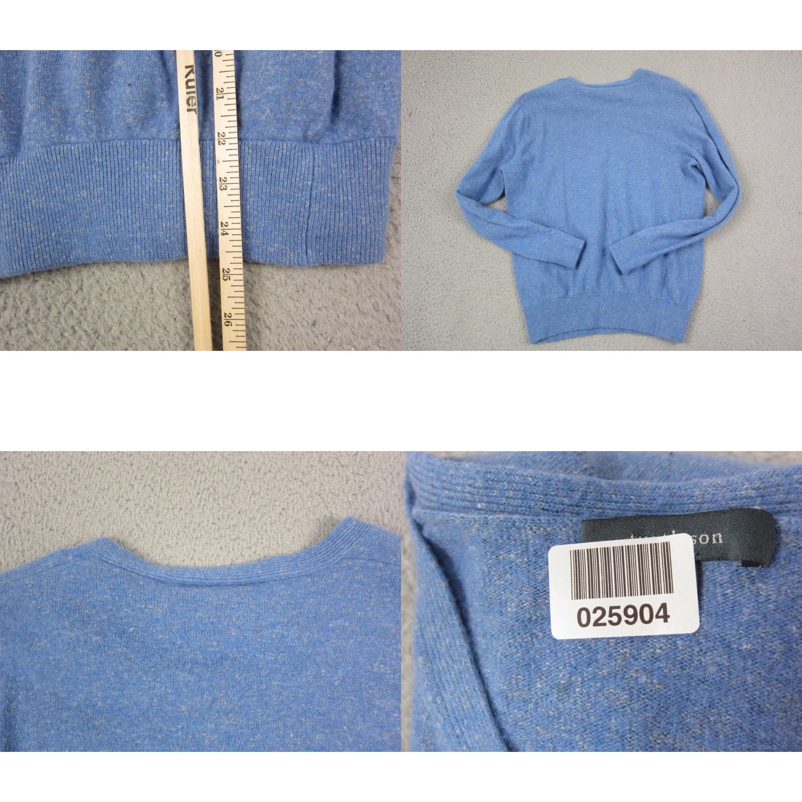 Vintage VINTAGE Turtleson Sweater Shirt Womens M Blue Merino Wool Linen V-Neck Ladies Pullover Size M / US 6-8 / IT 42-44 - 8 Thumbnail