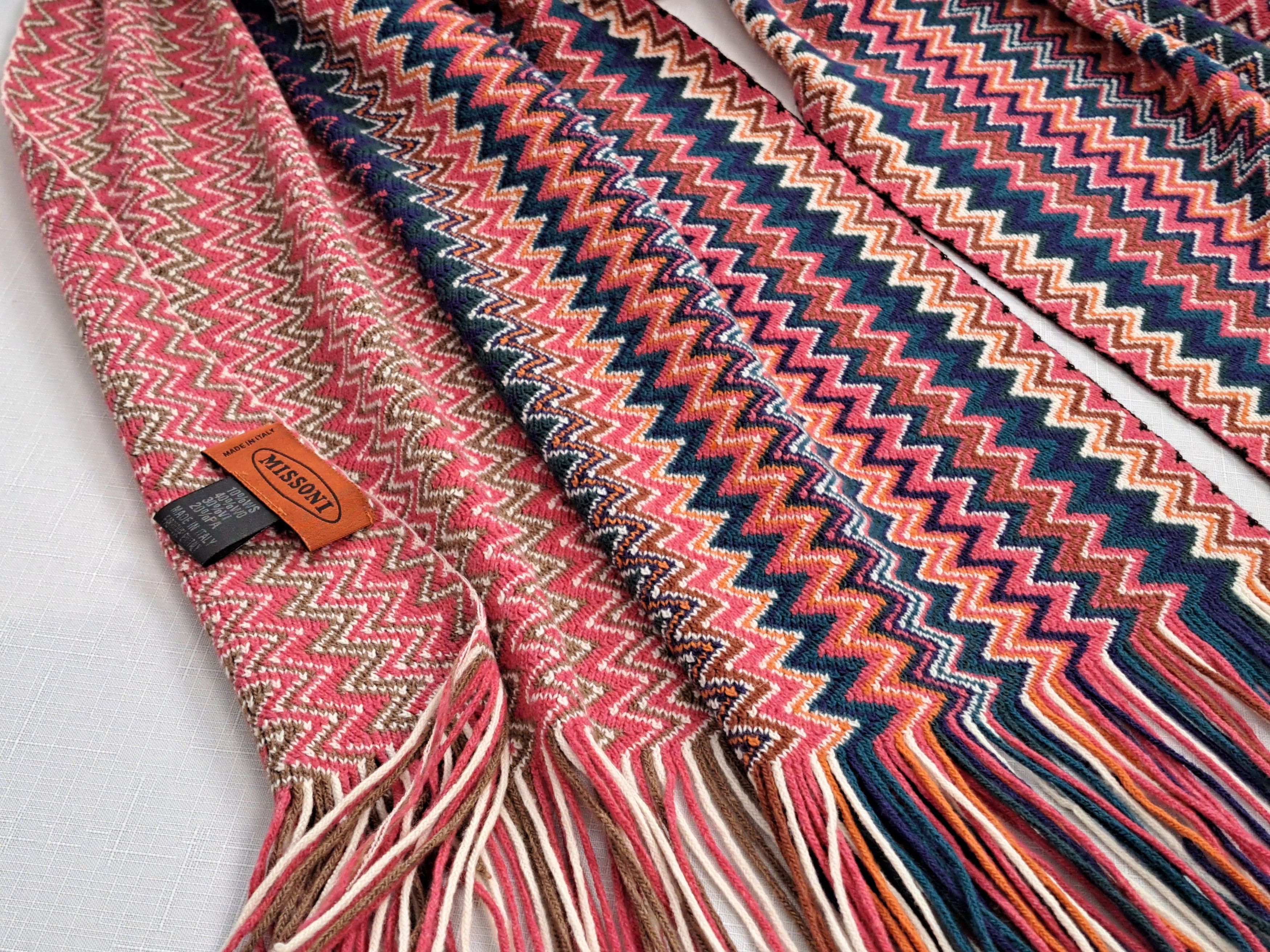 Missoni MISSONI large iconic zig zag pattern wool blend scarf. Size ONE SIZE - 4 Thumbnail