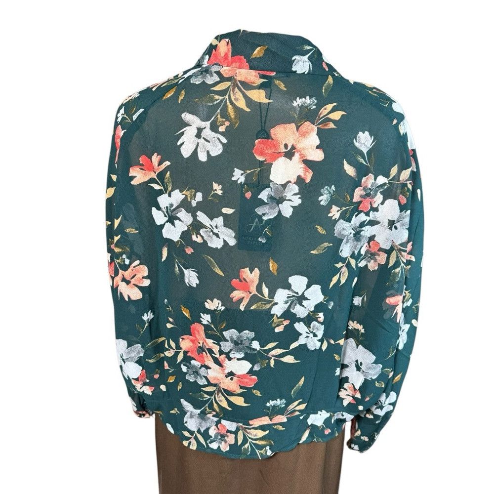 Adrianna Papell NWT New $89 Adrianna Papell Floral Long Sleeve Front Tie Gr Size L / US 10 / IT 46 - 5 Thumbnail