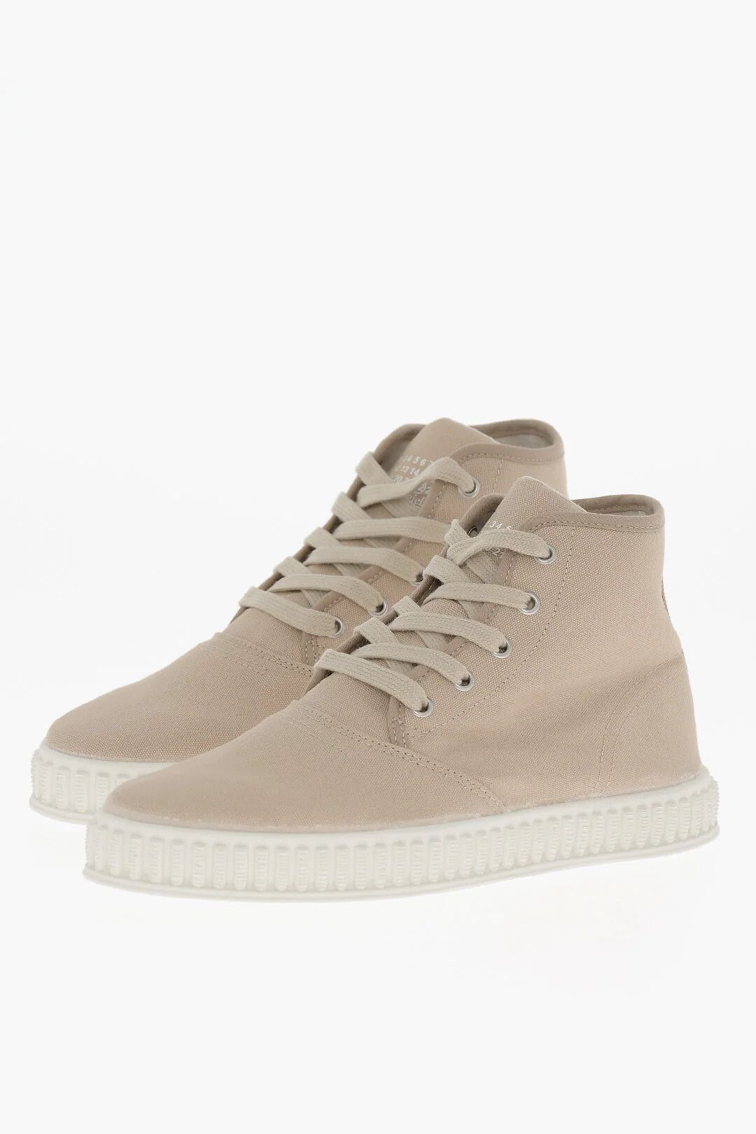 Maison Margiela og1mm0326 Hi-Top Canvas Sneakers in Beige Size US 8 / EU 41 - 2 Thumbnail