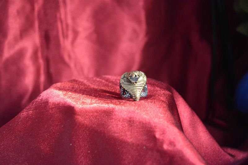 Jewelry Snake Vintage Jewelry Rings Open Chrome Ring (Size 7-13) Size ONE SIZE - 3 Thumbnail
