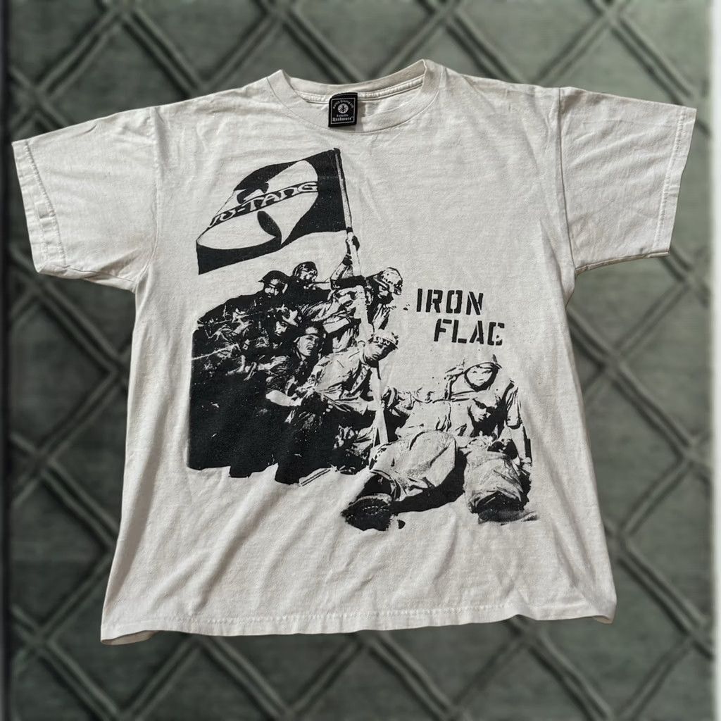 Vintage Wu-Tang Clan Iron Flag Shirt Medium Unisex Adults White Crew Neck Graphic Print 2000s Hip Hop 90s Military Logo Limited Edition Size US M / EU 48-50 / 2 - 1 Thumbnail