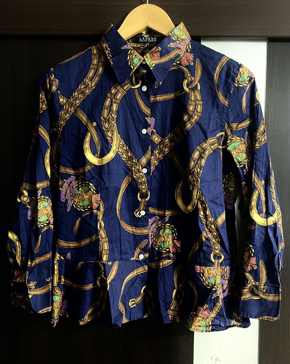 Lauren Ralph Lauren Ralph Lauren Vintage Full Print Monogram Logo Cotton Blouse Size XL / US 12-14 / IT 48-50 - 2 Thumbnail