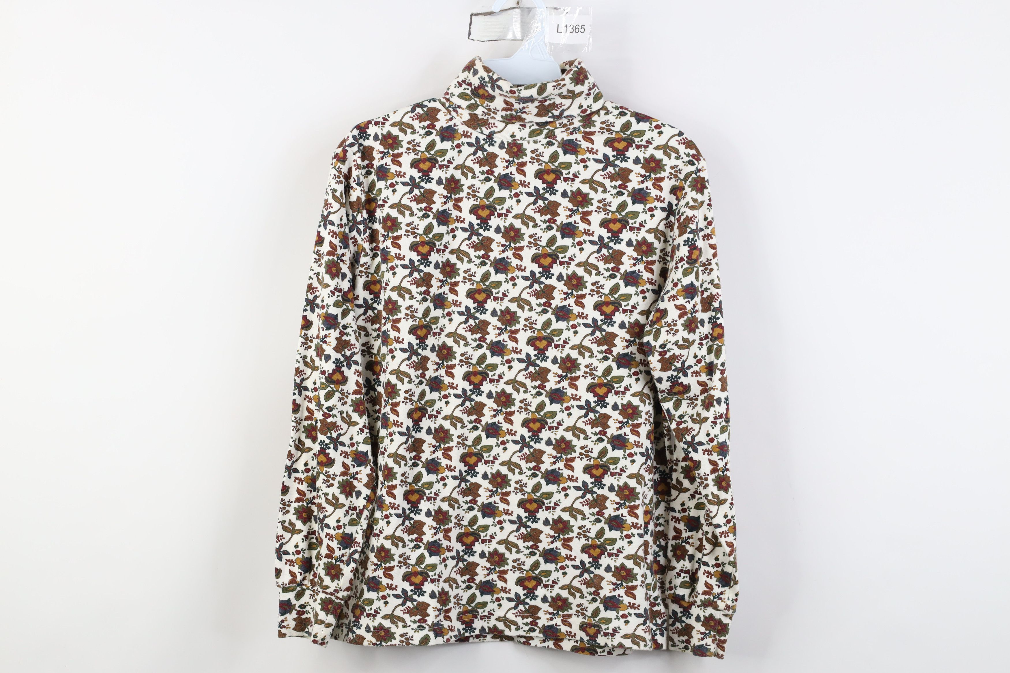 Vintage Vintage 90s Streetwear All Over Print Turtleneck T-Shirt Size S / US 4 / IT 40 - 1 Thumbnail