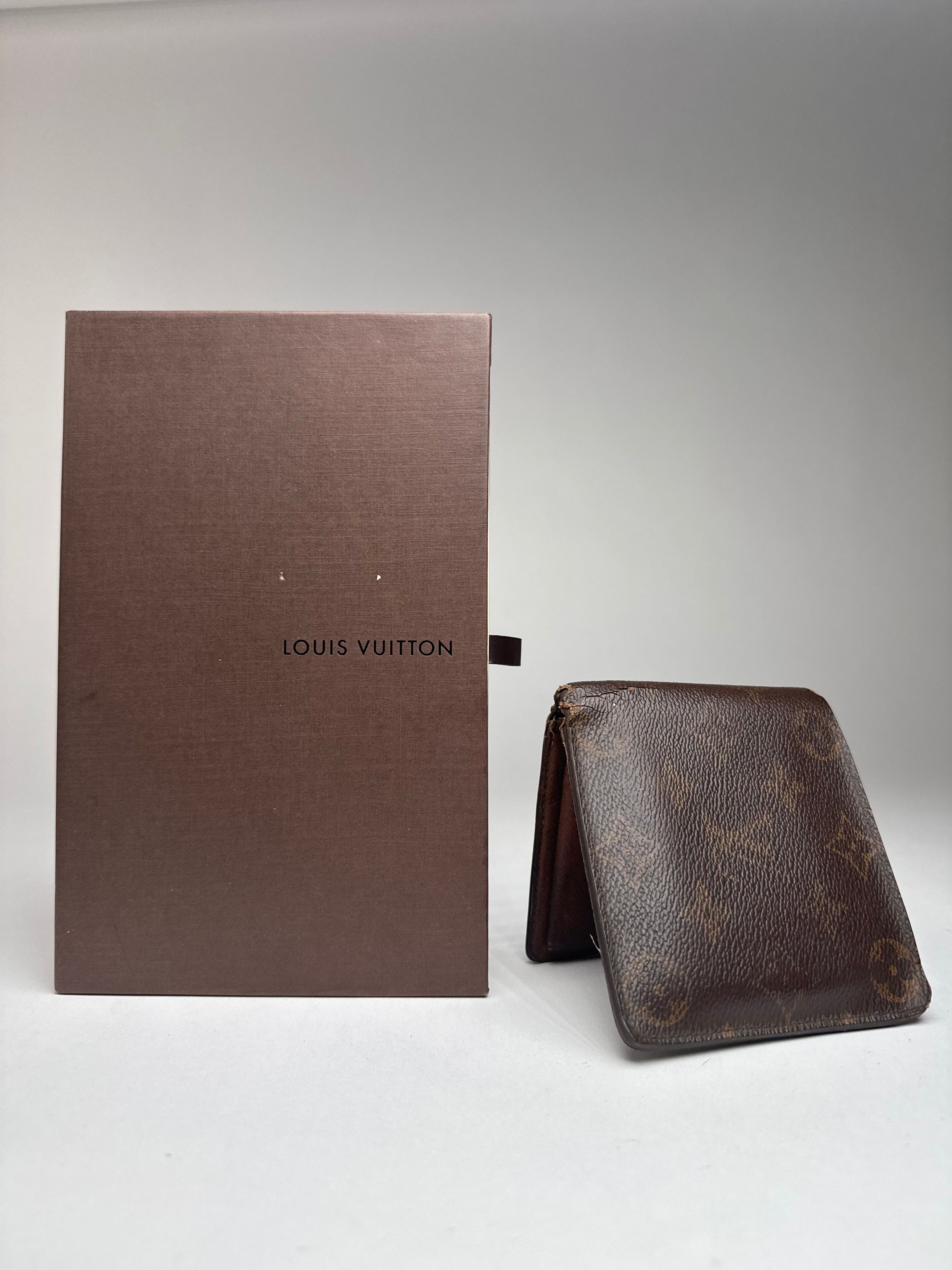 Vintage Monogramm Foldable Wallet Brown