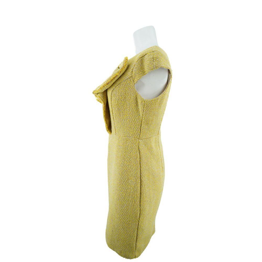 Designer Eva Franco Yellow Wool Dress Size 8 Size M / US 6-8 / IT 42-44 - 2 Thumbnail