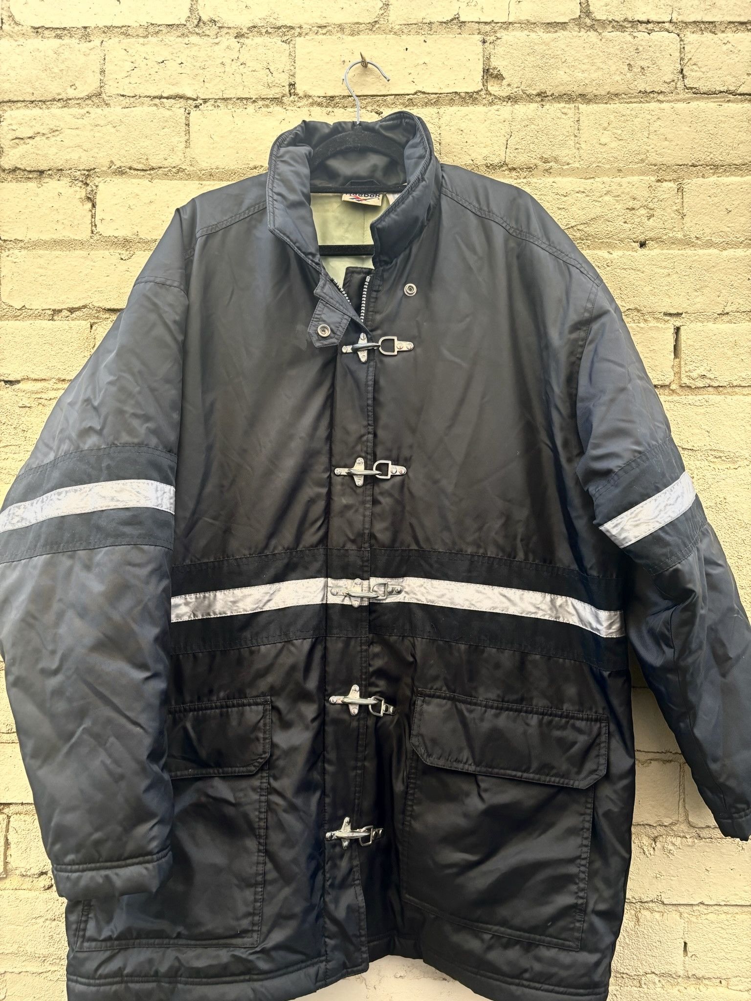Reebok Vintage 90s Reebok Fireman Jacket Black Reflective Size US L / EU 52-54 / 3 - 1 Thumbnail