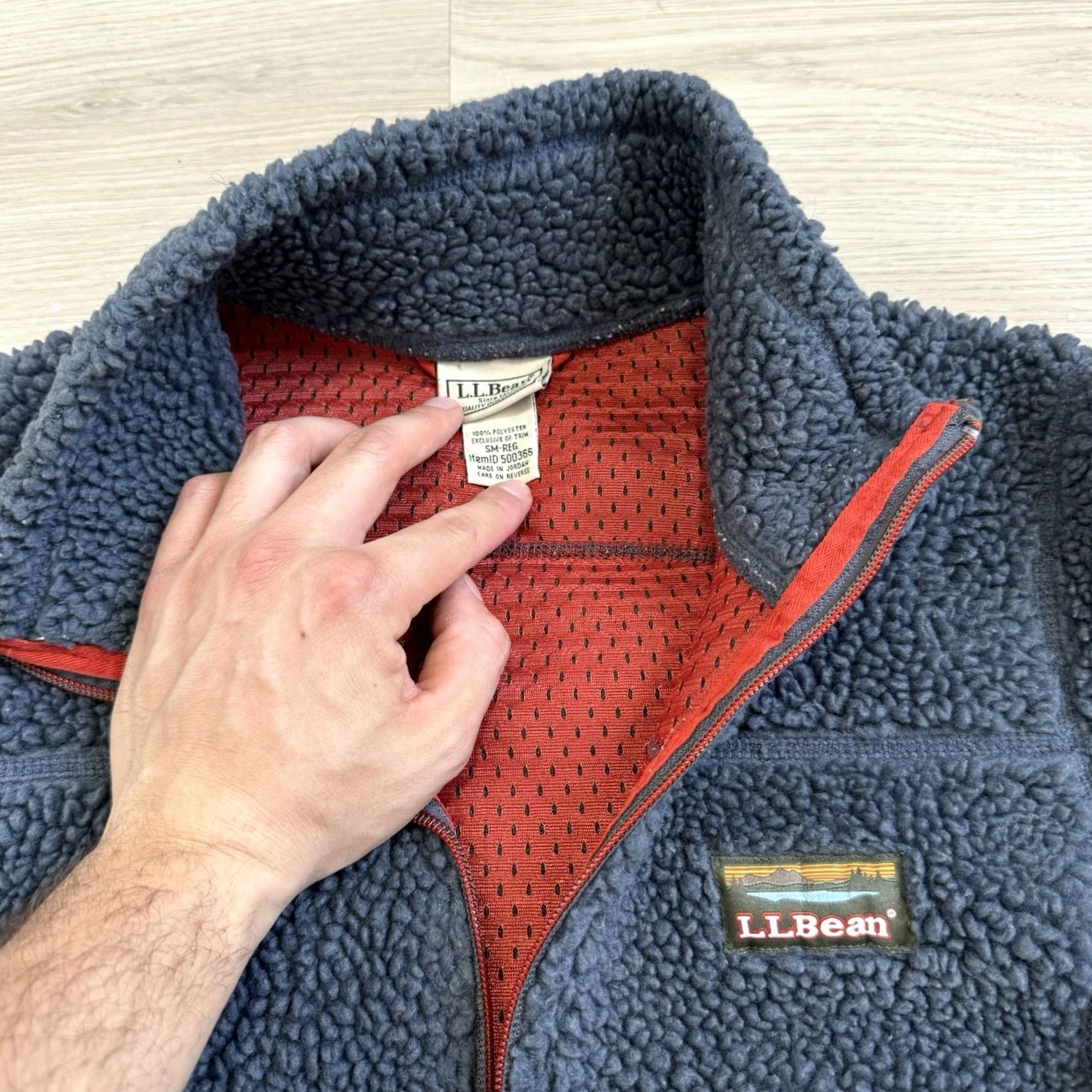 Vintage LL Bean Womens Mountain Deep Pile Fleece Sherpa Jacket Gray Orange Sm Jacket Size S / US 4 / IT 40 - 4 Thumbnail