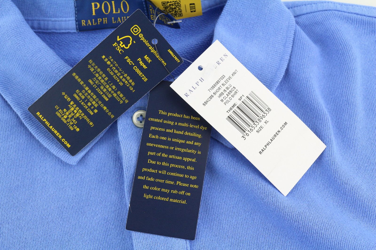 Polo Ralph Lauren XL Blue Short Sleeve Polo Neck Stretch T-Shirt 84534 Size US XL / EU 56 / 4 - 7 Thumbnail