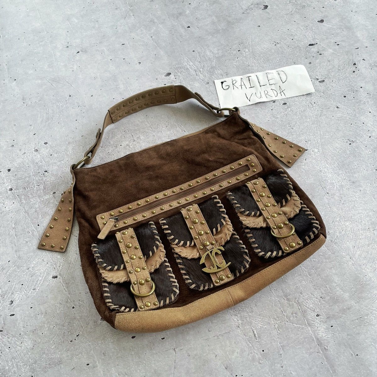 Designer × Roberto Cavalli 🔥RARE🔥Just Cavalli leather handbag style y2k japanese Size ONE SIZE - 2 Thumbnail