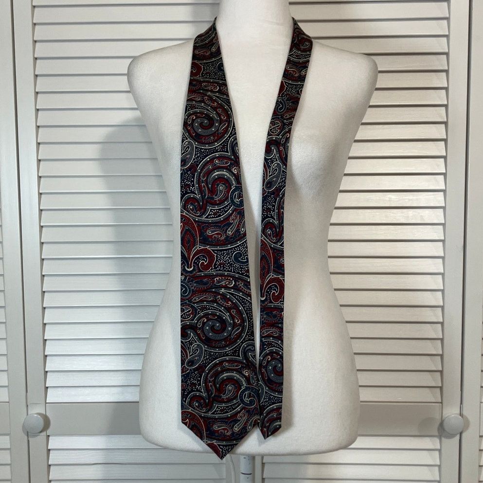 Stafford Stafford Executive Paisley Silk Wide Short Men Necktie 56” Size ONE SIZE - 1 Thumbnail