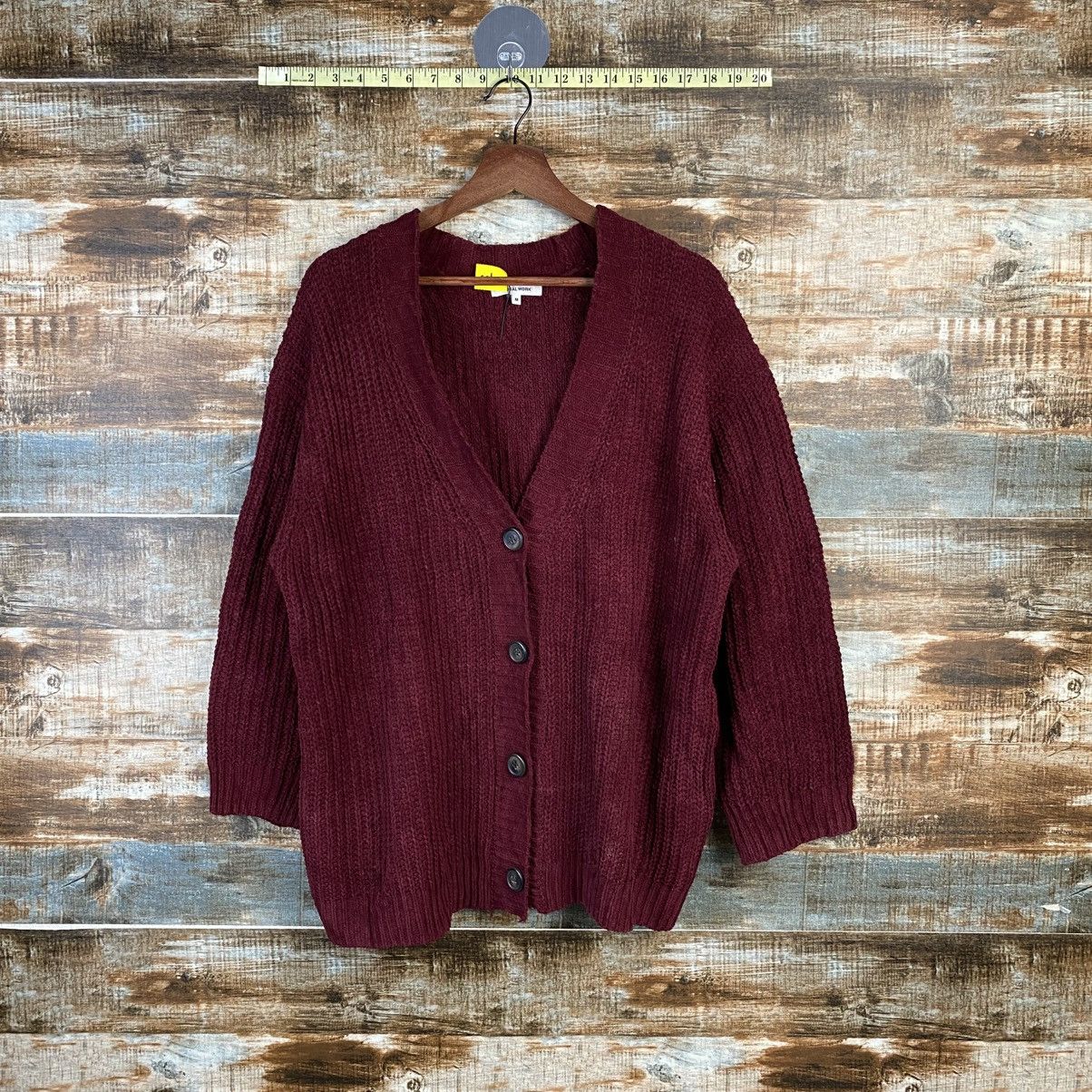 Global Work DL Global Work Red Cardigan Knitwear #C905 Size US M / EU 48-50 / 2 - 1 Thumbnail