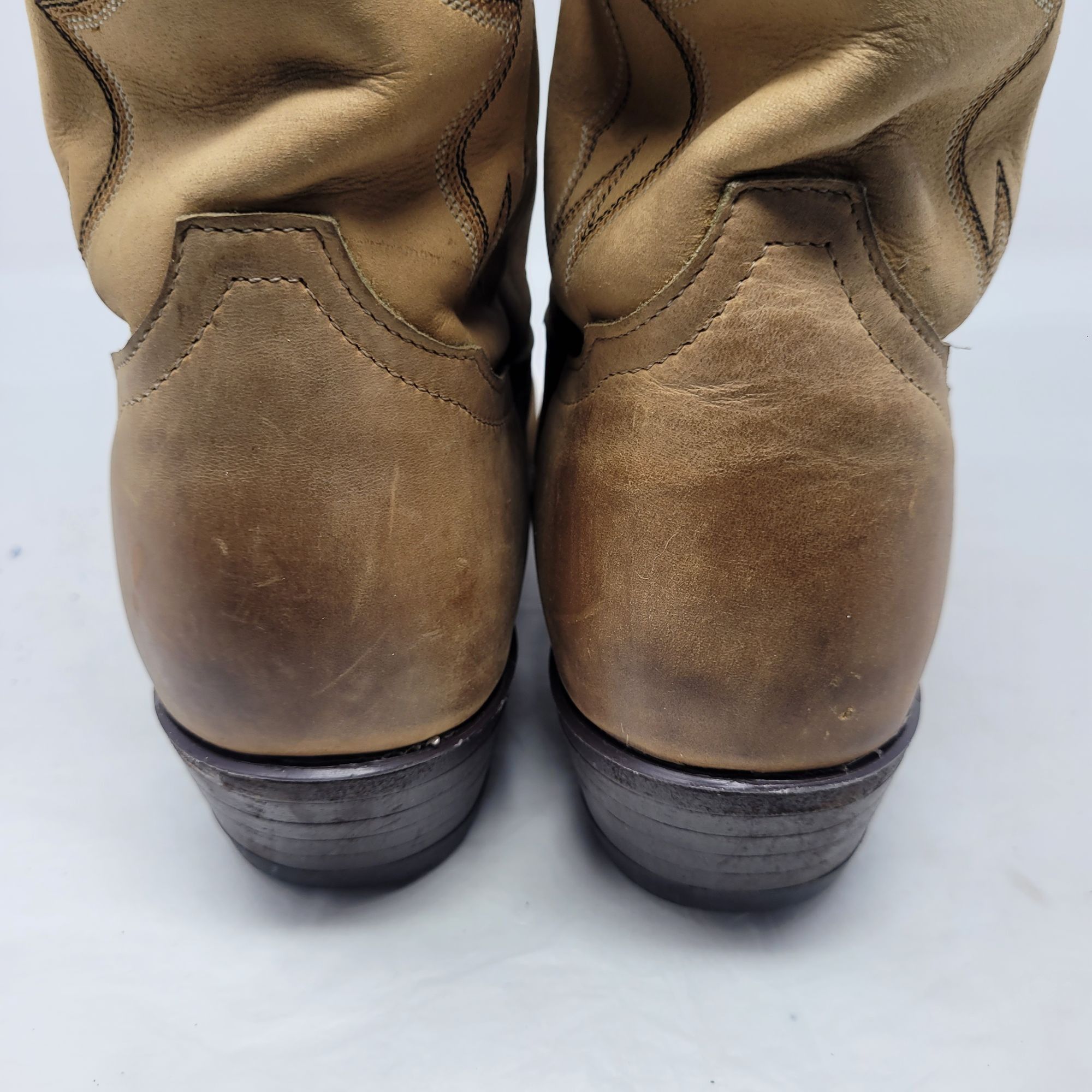 Tony Lama VTG Mens Tony Lama Tan Leather Western Cowboy Boots Sz 9.5 E Size US 9.5 / EU 42-43 - 10 Thumbnail
