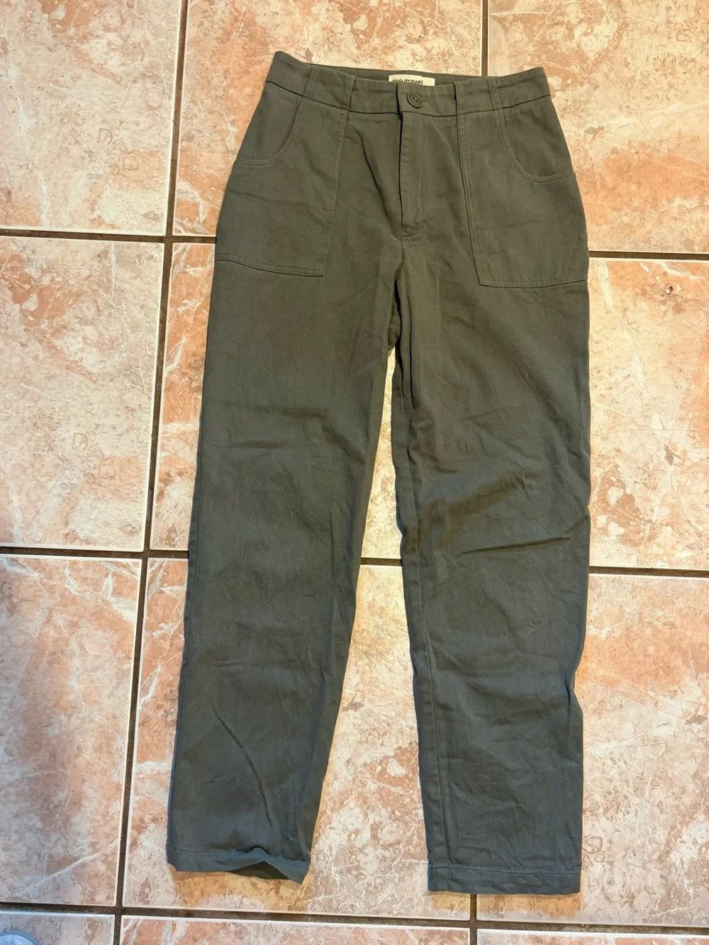 Other eve gravel JOY pants olive green high waist straight cut Size 30" / US 8 / IT 44 - 4 Thumbnail
