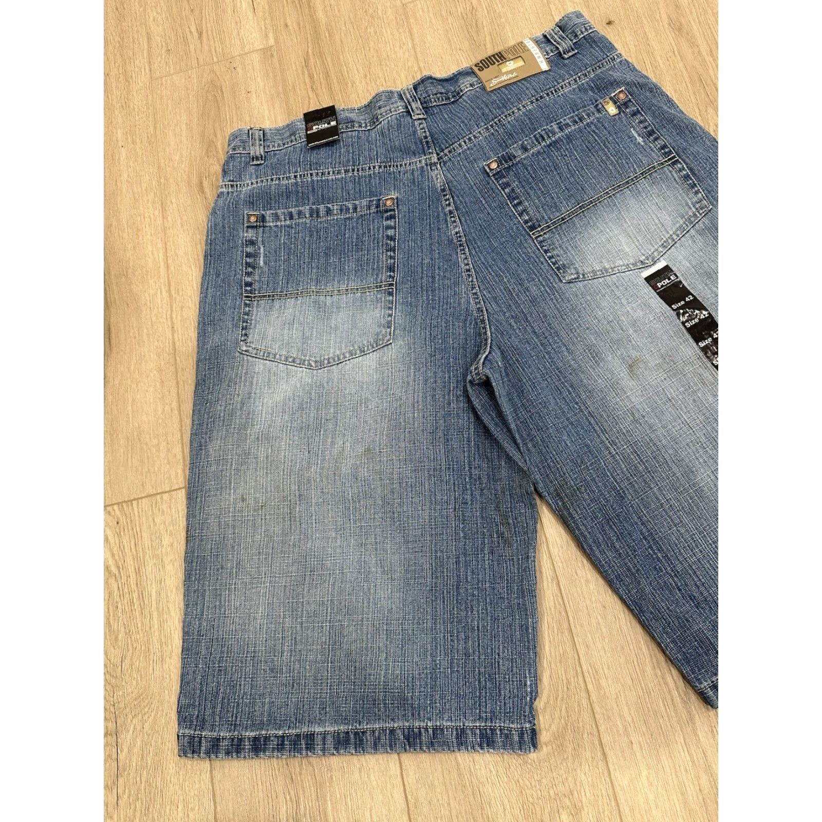 Southpole VINTAGE Southpole Jorts Men 42X16 Denim Shorts Baggy Loose Y2K 90s Grunge Hip Hop Blue 5-Pocket Relaxed Jeans Casual Summer Spring Fall Mens Size US 42 / EU 58 - 7 Thumbnail