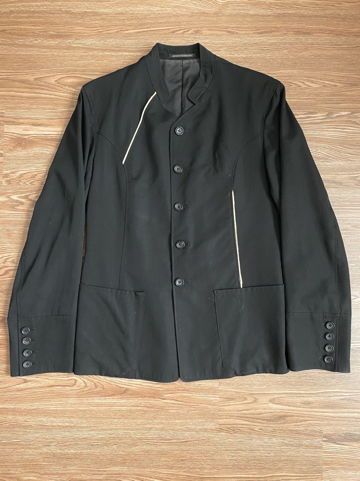 Yohji Yamamoto Yohji Yamamoto Pour Homme Wool Gabardine Cubist Jacket SS12 Size US M / EU 48-50 / 2 - 2 Thumbnail