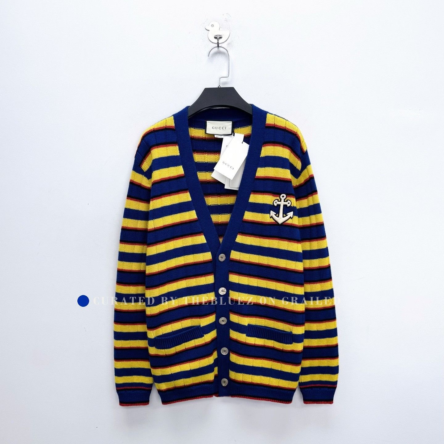 Gucci Gucci Rainbow Stripe Anchor Wool Cardigan Size XS / US 0-2 / IT 36-38 - 1 Thumbnail
