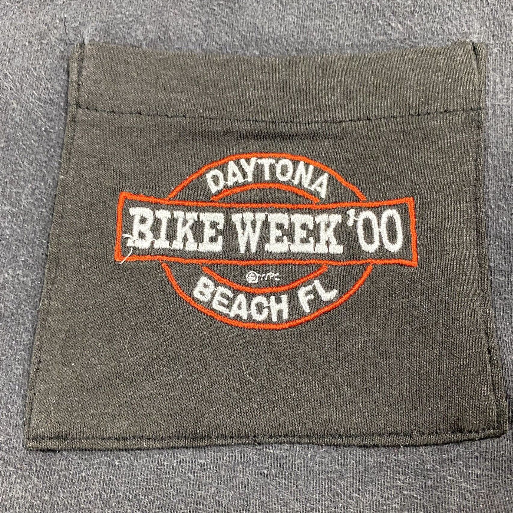 Vintage VINTAGE 2000 Daytona Beach Bike Week Ringer T-Shirt Mens XL Black Biker Logo Single Stitch Pocket Size US XL / EU 56 / 4 - 2 Thumbnail