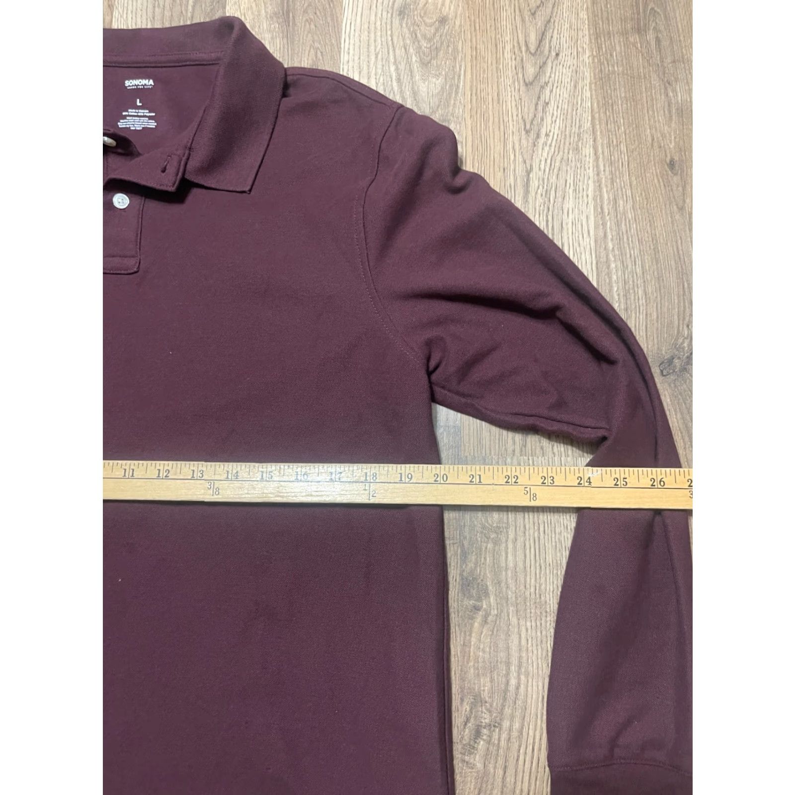 Vintage Sonoma Shirt Polo, Men's Large, Red, Long Sleeve, Regular Fit, Casual, Polo Shirt, Red, Sonoma, Men, 90s? Size US L / EU 52-54 / 3 - 6 Thumbnail