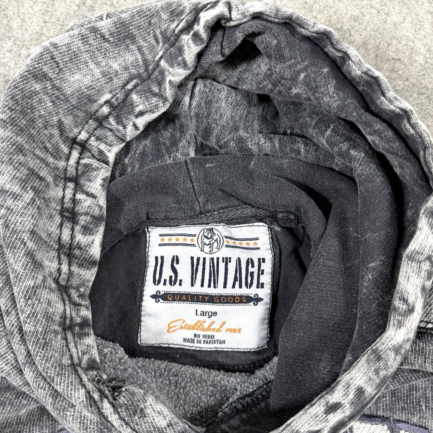 Vintage US VINTAGE Hoodie Mens Large Gray Acid Washed Embroidered Long Sleeve Pullover Hooded Shirt 90s Retro Logo Size US L / EU 52-54 / 3 - 5 Thumbnail