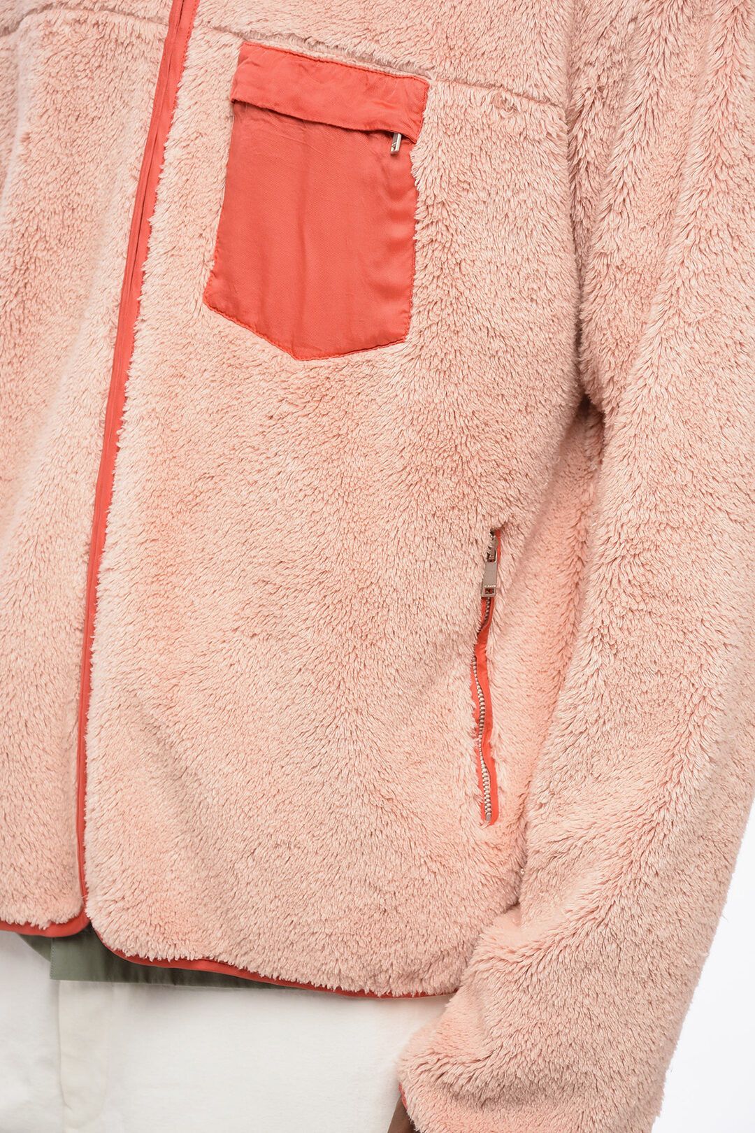 Jil Sander og1mm0625 Mock Neck Teddy Cotton Sweatshirt in Pink Size US L / EU 52-54 / 3 - 3 Thumbnail