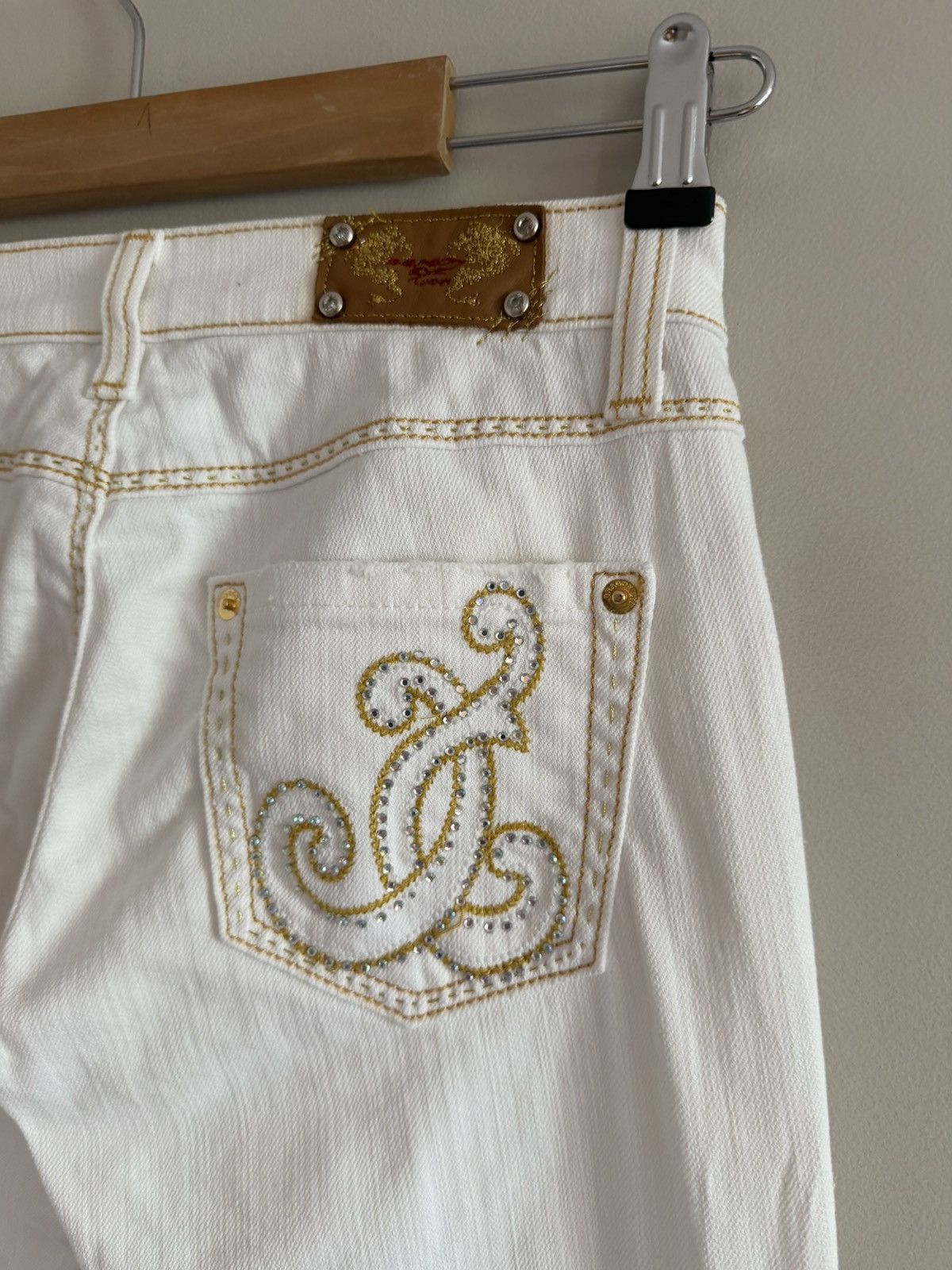 Vintage Dragon Eye White Bootcut Jeans Size 25" / US 0 / IT 36 - 3 Thumbnail