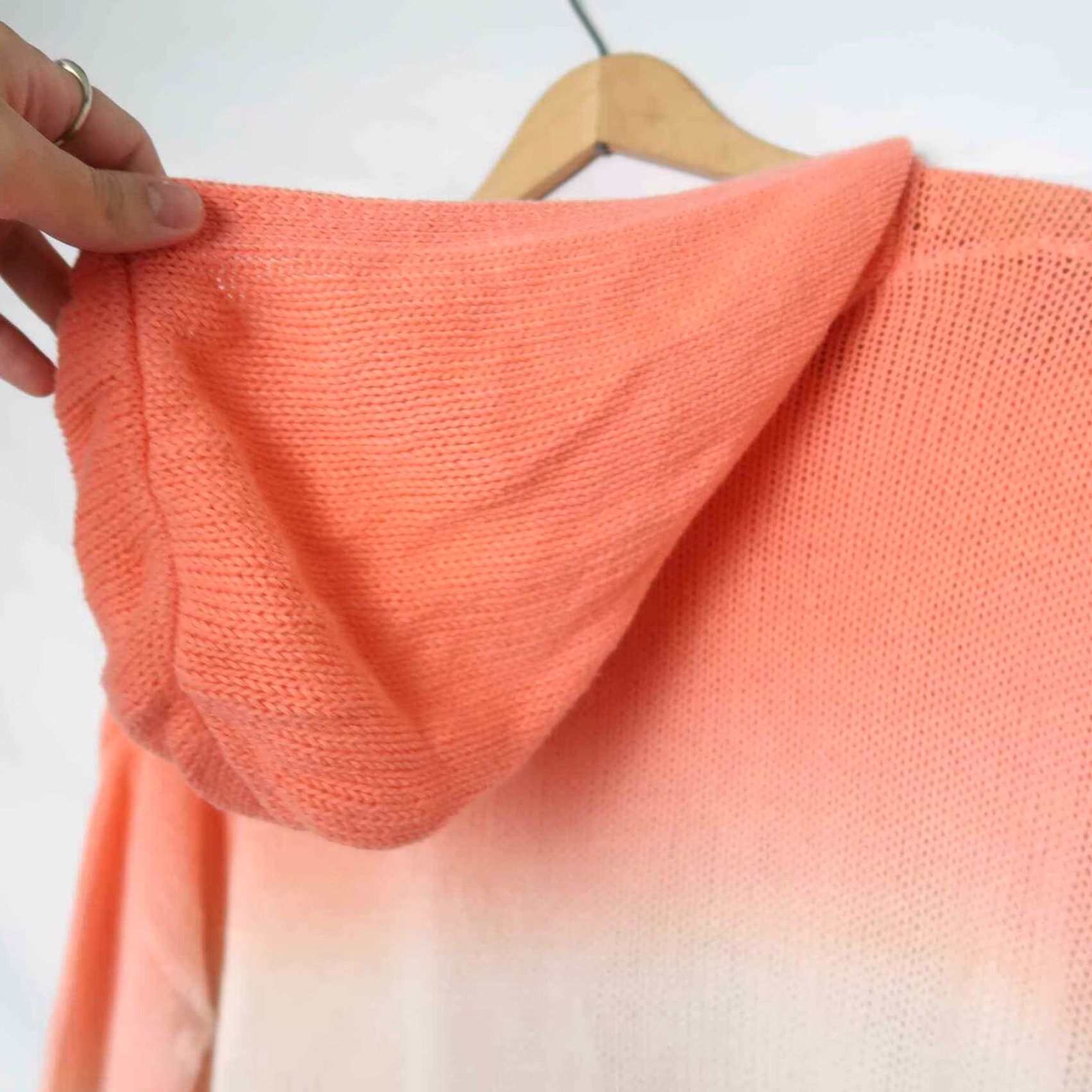 Lou & Grey Lou & Grey coral orange white and purple ombre knit hooded sweater S Women Pullover Long Sleeve Cotton Knit Hooded Casual Size S / US 4 / IT 40 - 5 Thumbnail