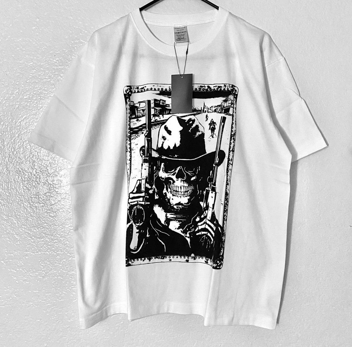 image of Number N Ine x Takahiromiyashita The Soloist Number (N)Ine Double Pistol Skeleton Cowboy Tee in Bla