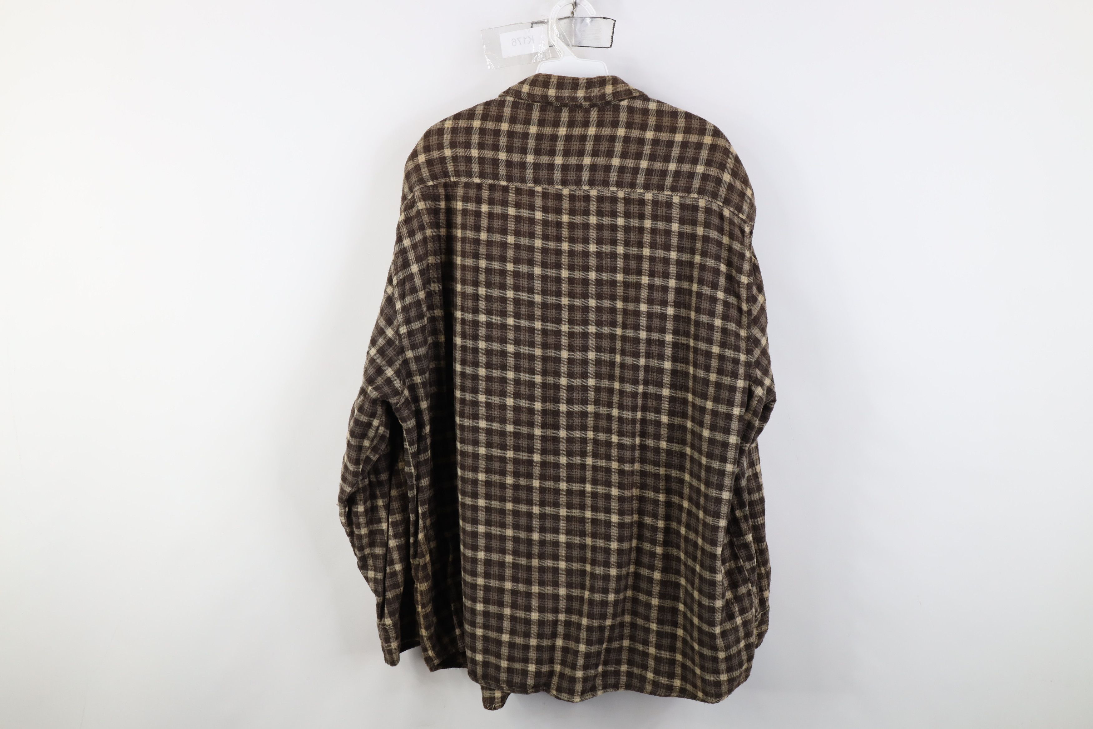 Vintage Vintage 90s Streetwear Collared Button Shirt Brown Plaid Size US XL / EU 56 / 4 - 10 Thumbnail