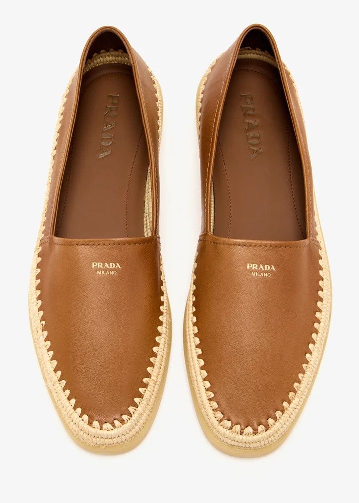 Prada o1w1db10526 Nappa Leather Espadrilles in Brown Size US 8 / EU 41 - 4 Thumbnail