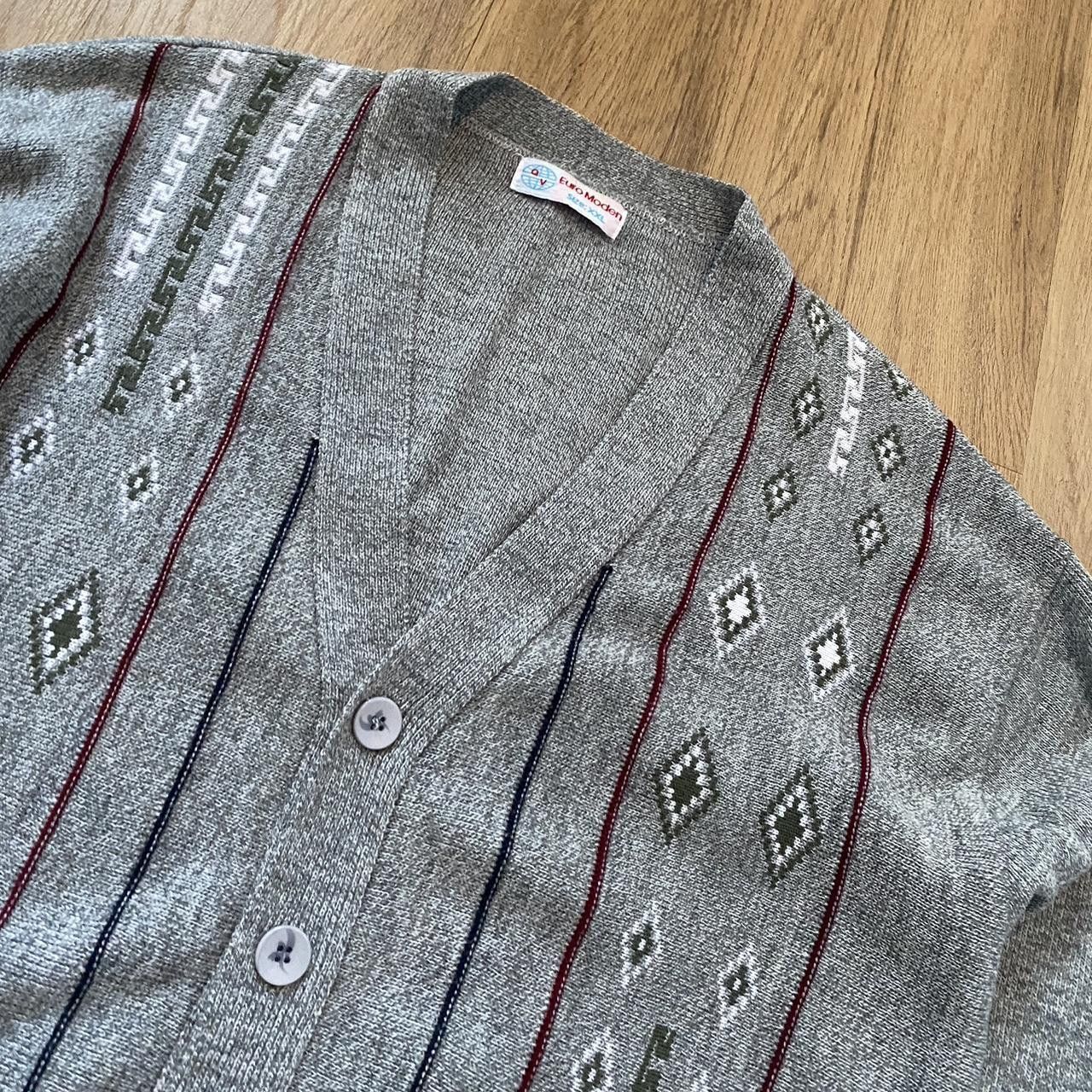Other Grey & white 80s/90s vintage cardigan Size US XXL / EU 58 / 5 - 2 Thumbnail